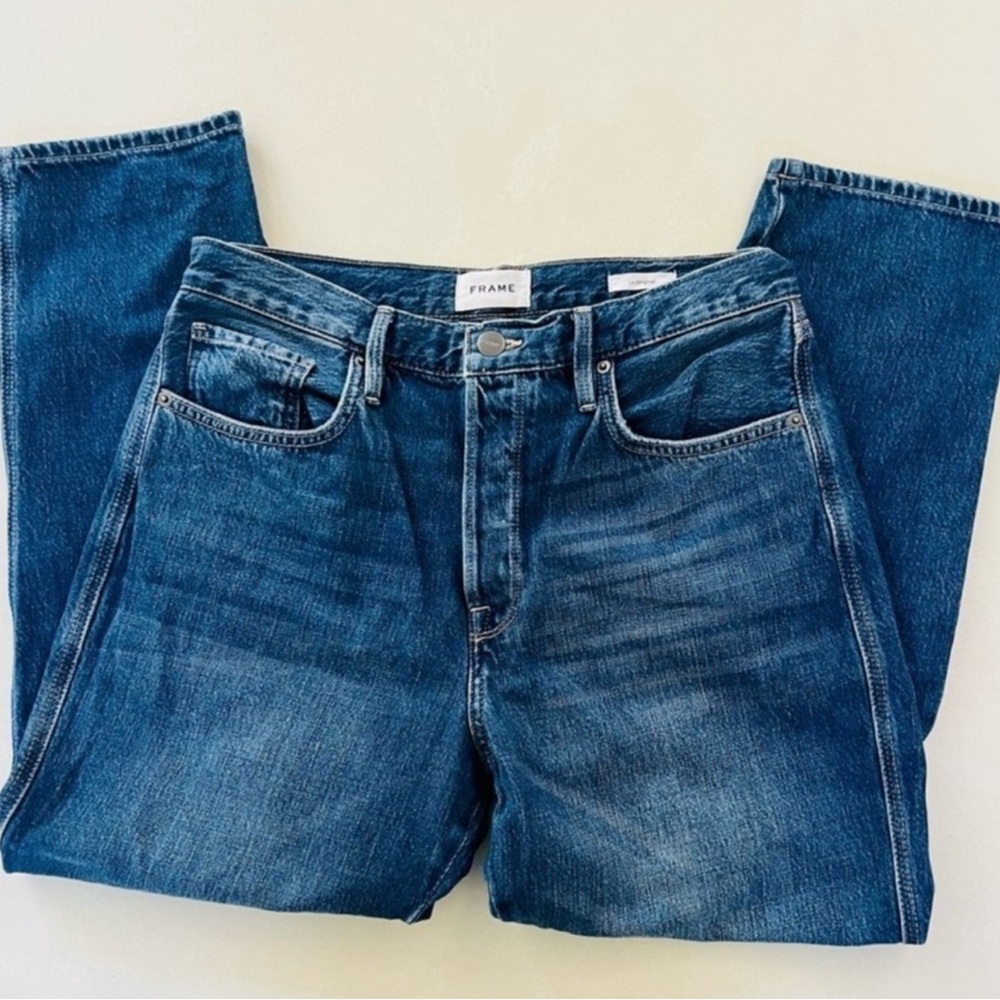 Frame Original Kessler Rips High Rise Distressed Straight Leg Jeans 30
